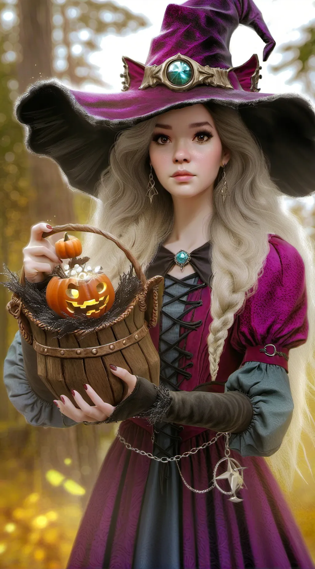 ai character: weird witch 🧙‍♀️  background