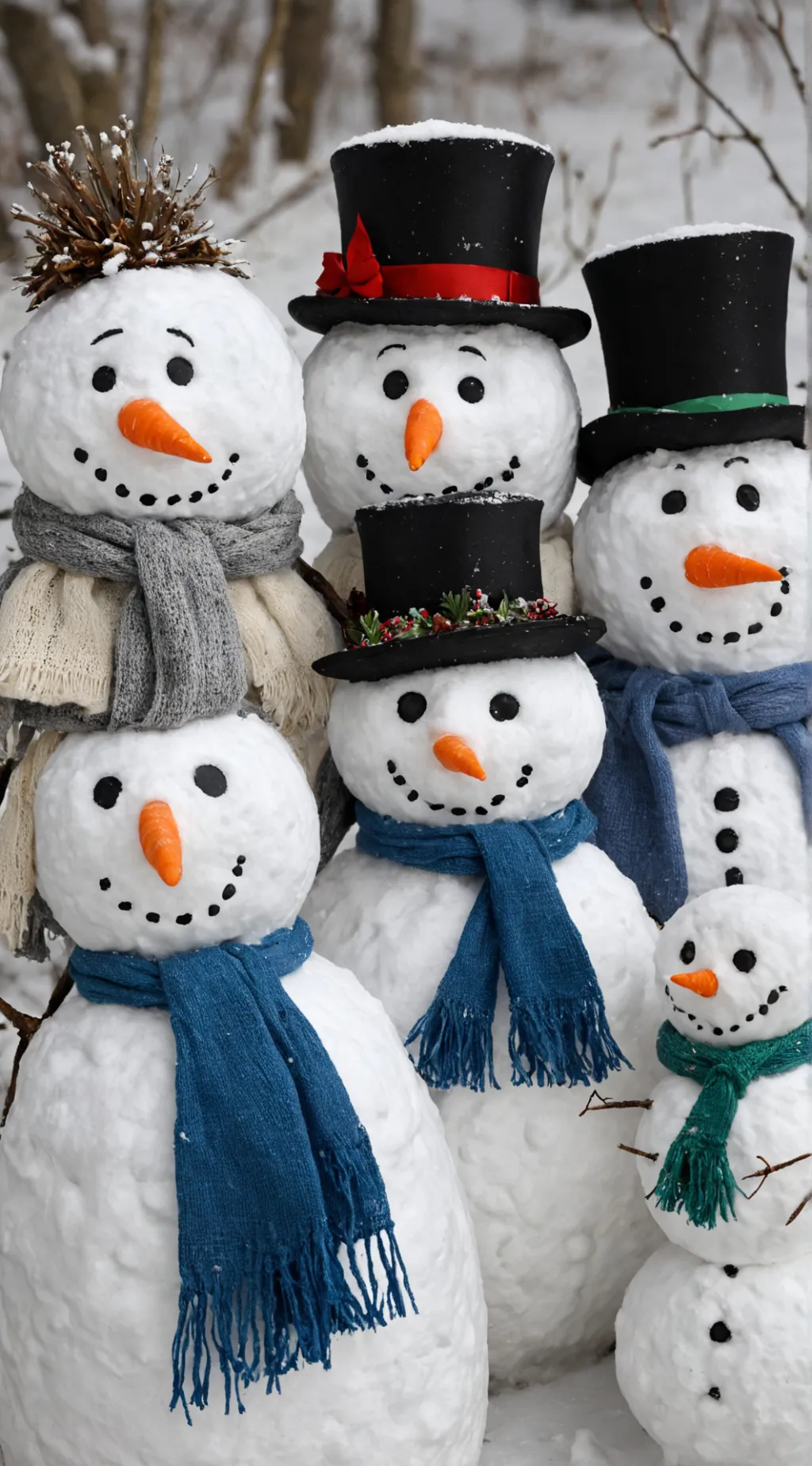 ai character: Snowman family  background