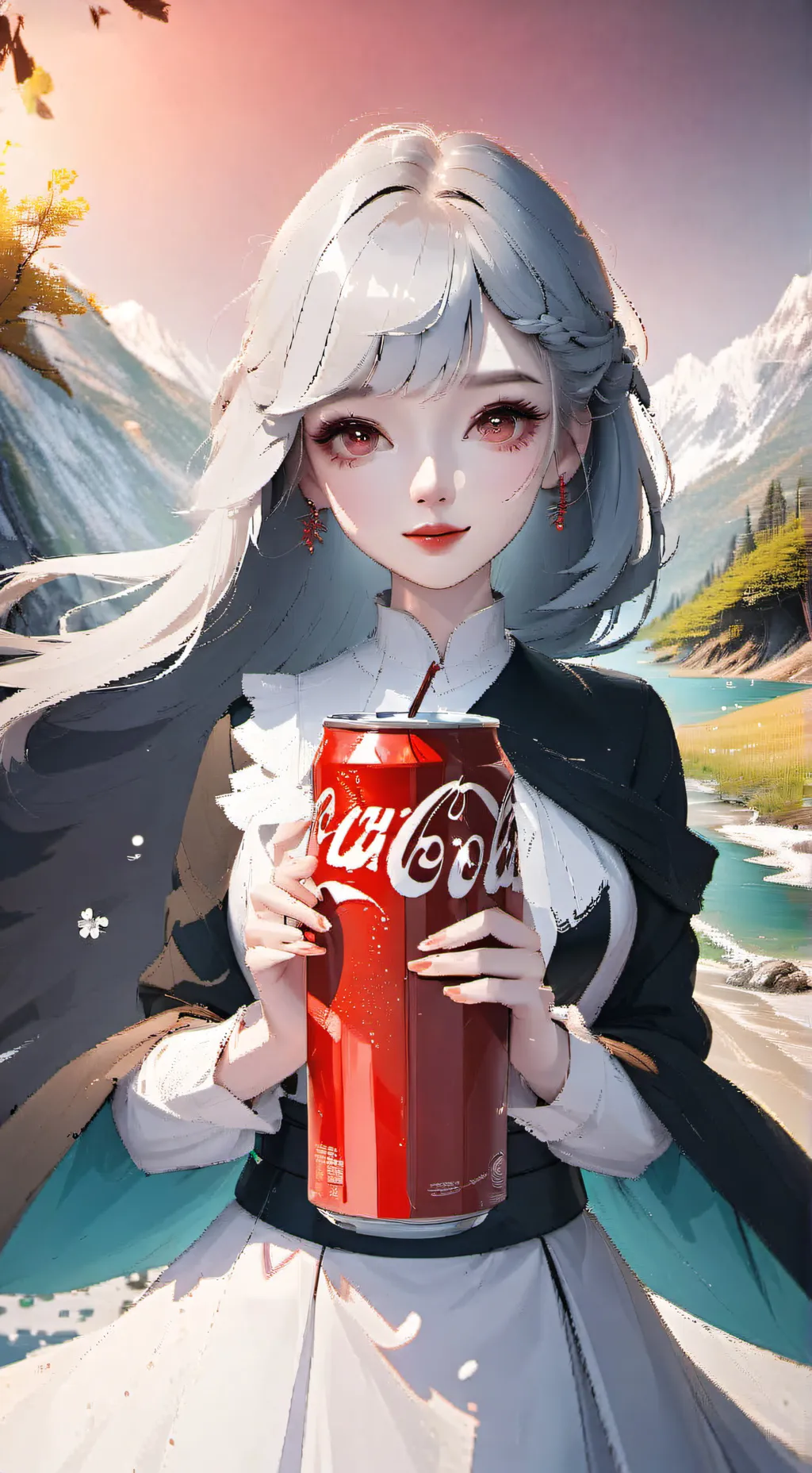 ai character: coca-cola background
