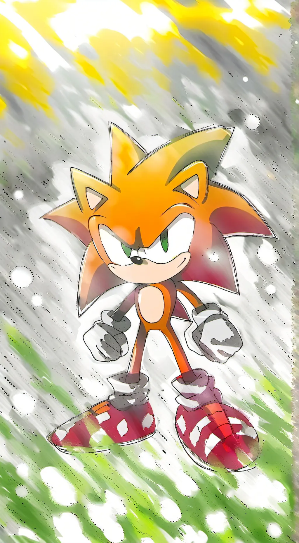 ai character: super sonic. background