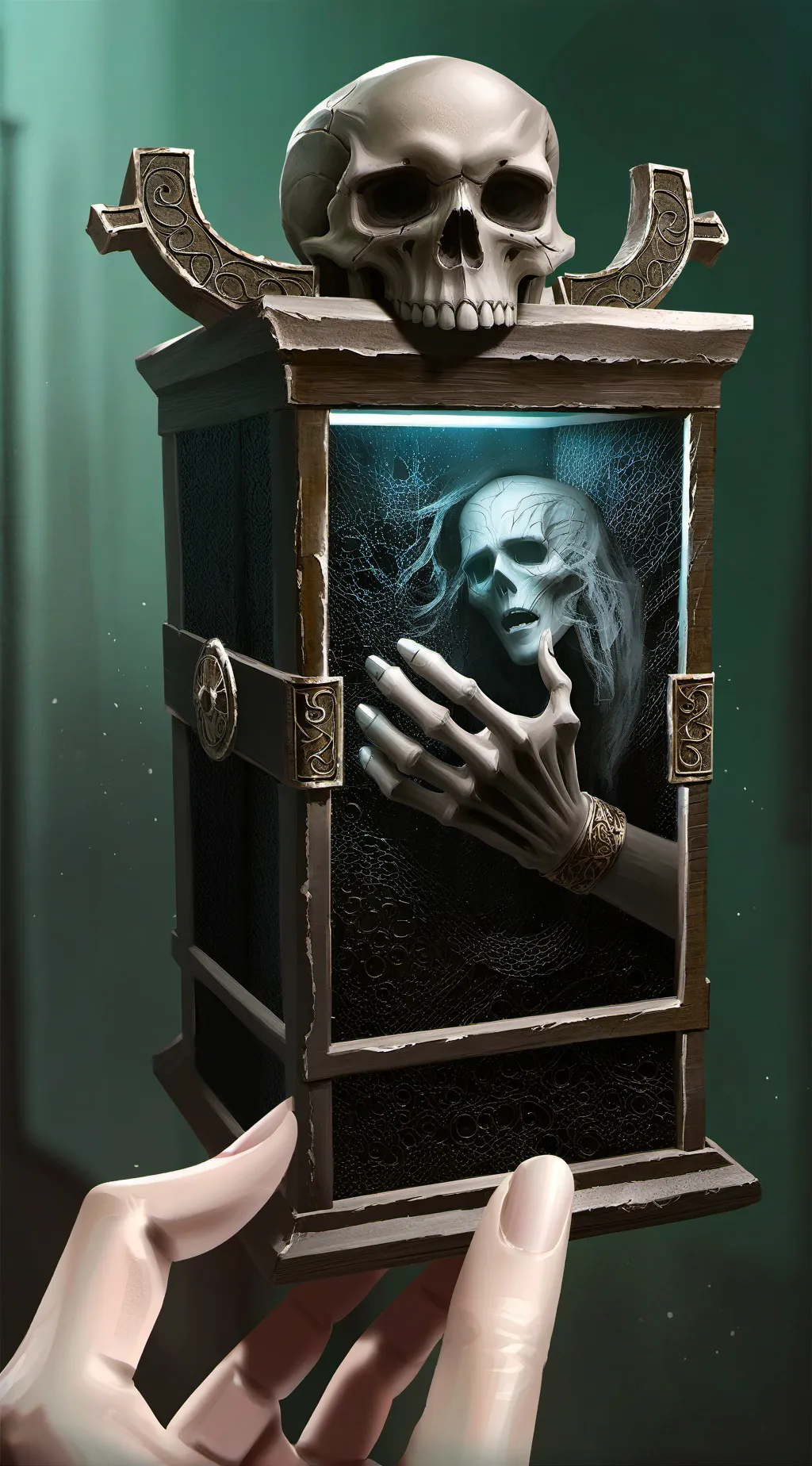 ai character: Death In The Box background