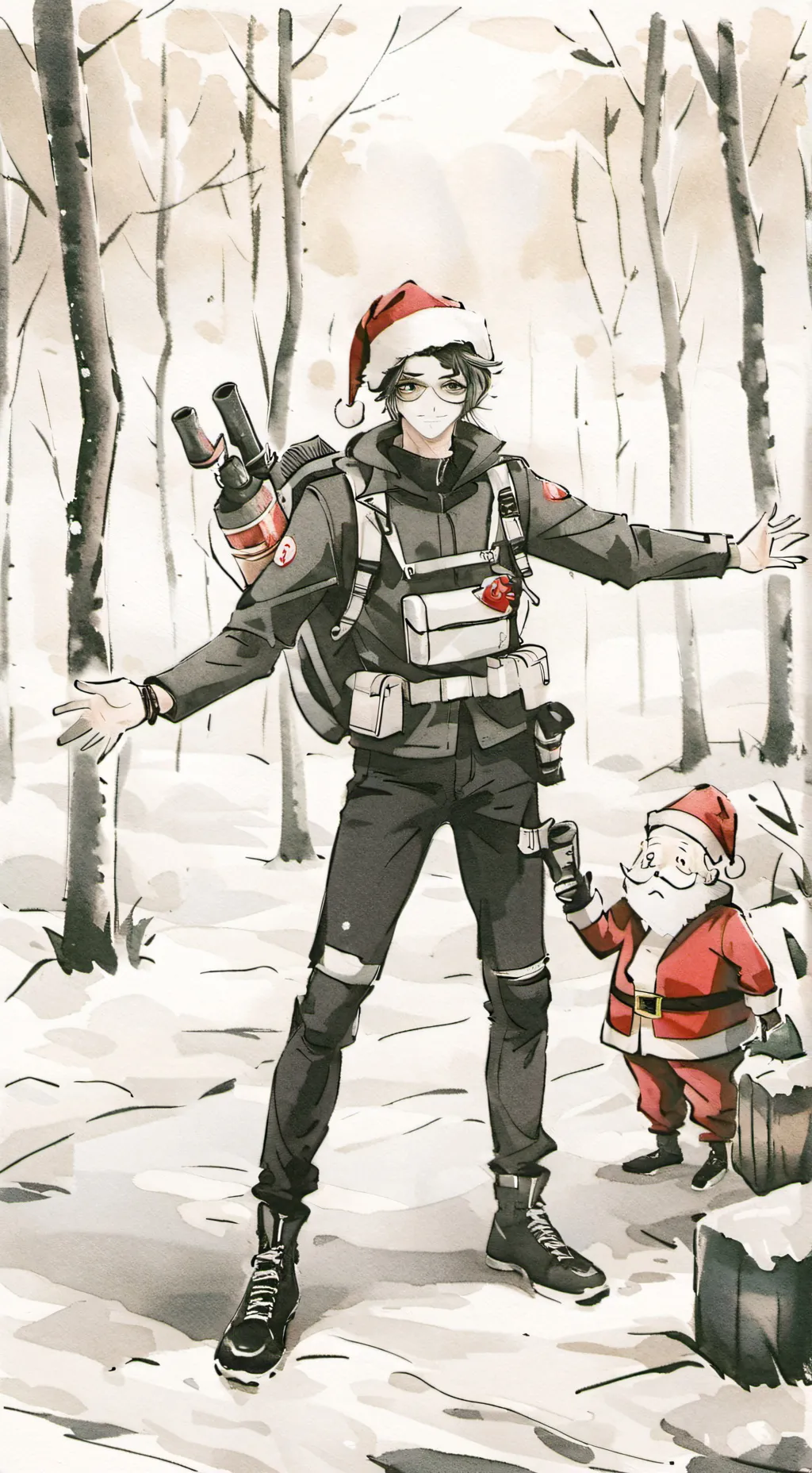 ai character: turbo Christmas  background