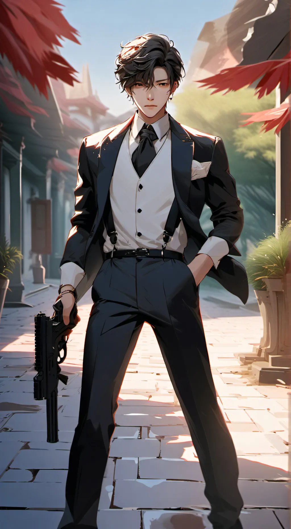 ai character: shadow night thorn background