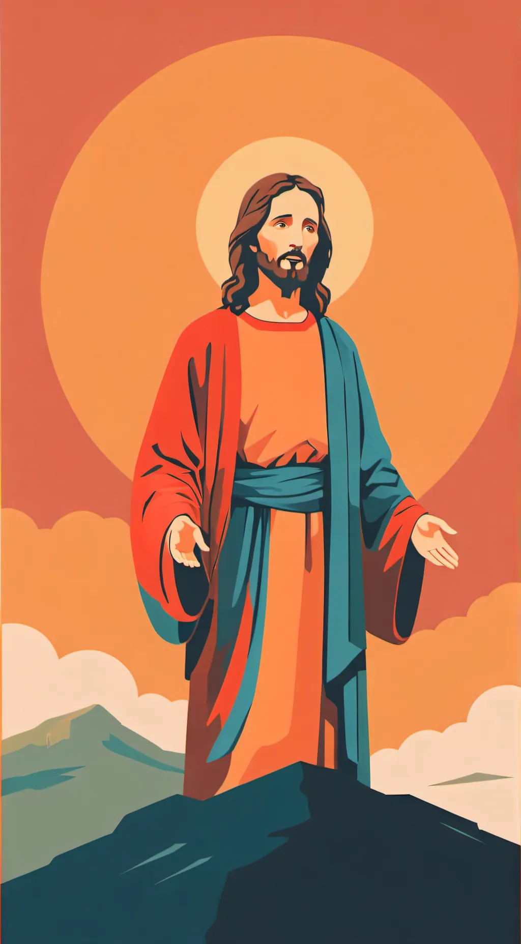 ai character: Jesus background