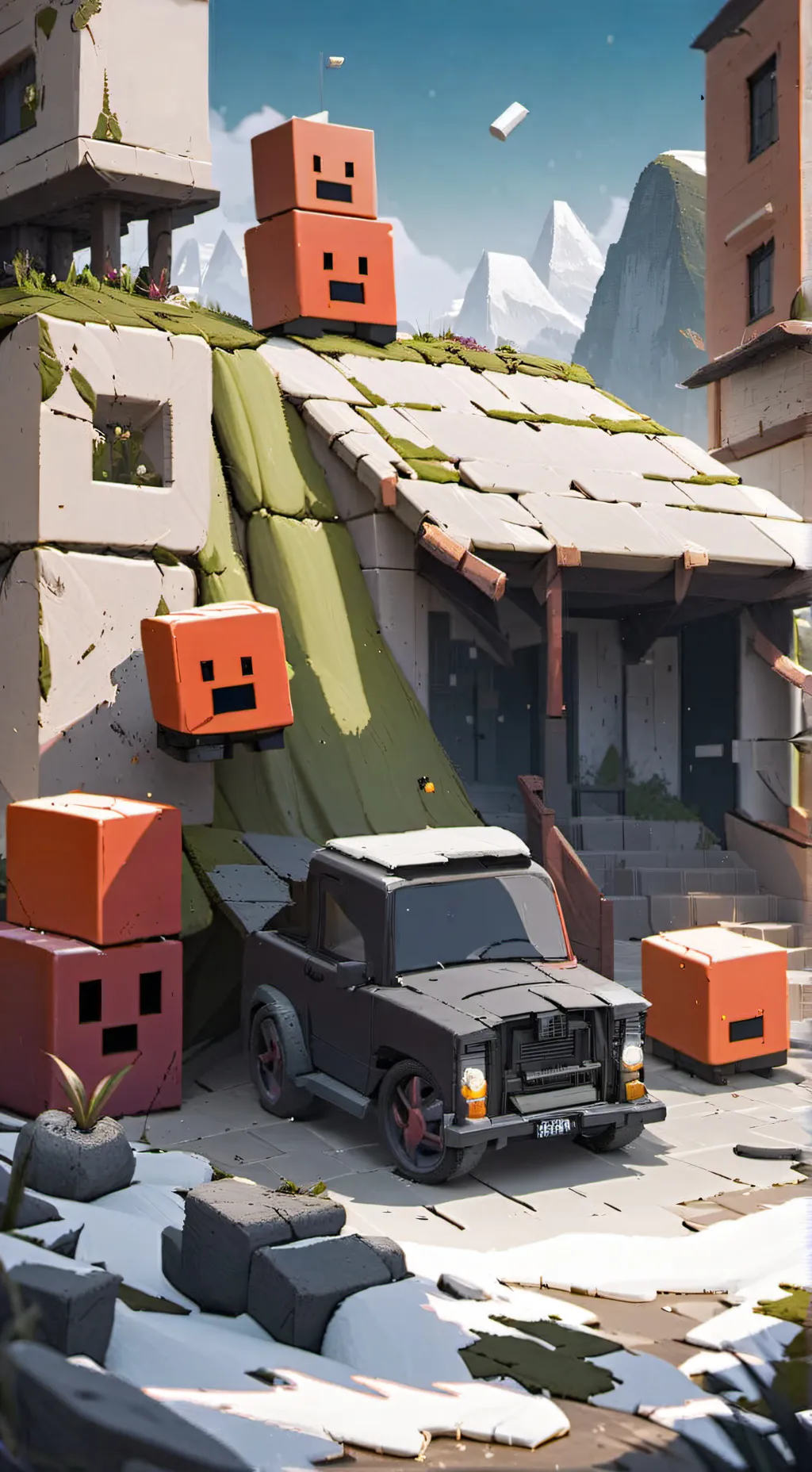 ai character: Blocky background