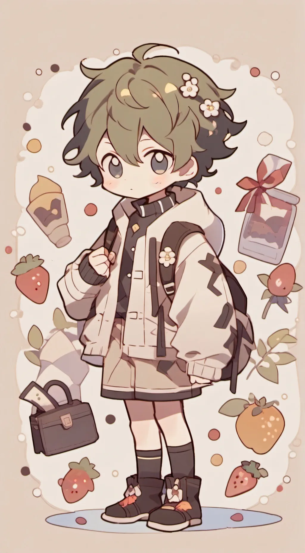 ai character: BAKUDEKU🧡💚 background