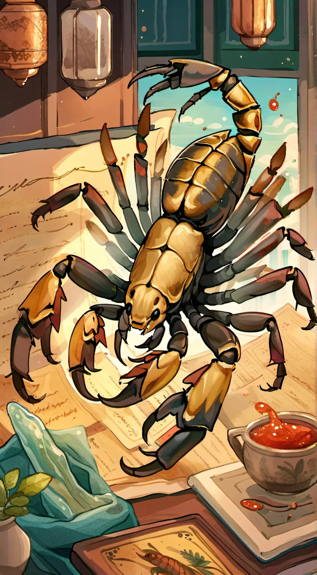 ai character: scorpion  background