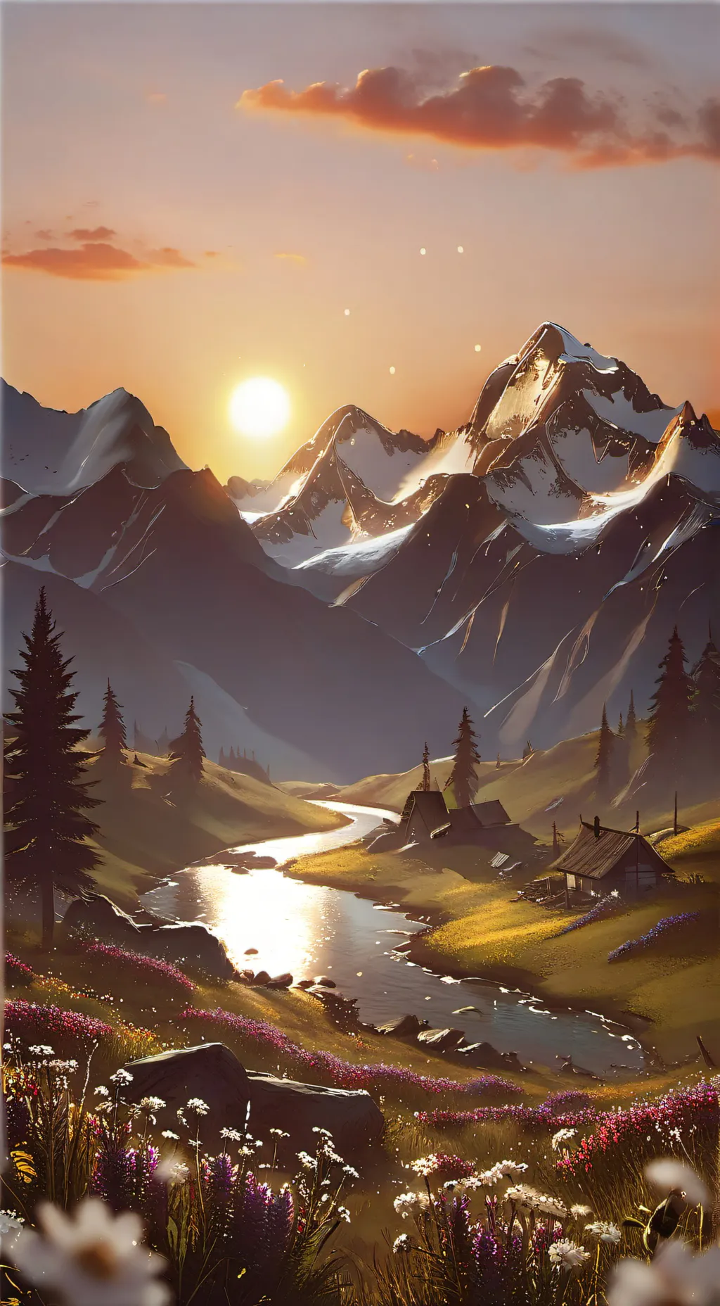 ai character: mountain background