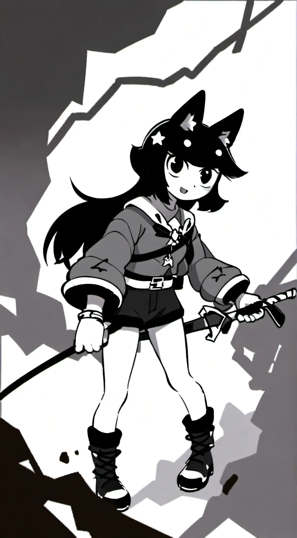 ai character: Wolfy wolf star  background