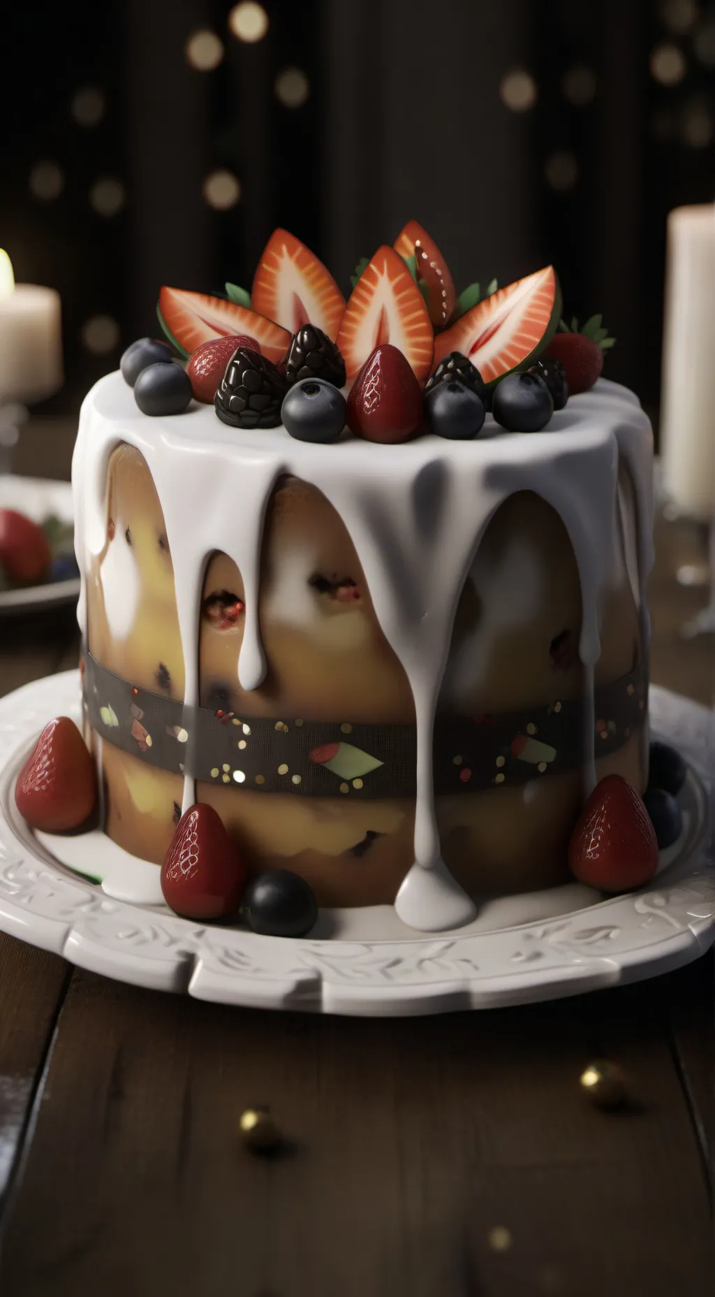 ai character: FRUITCAKE  background