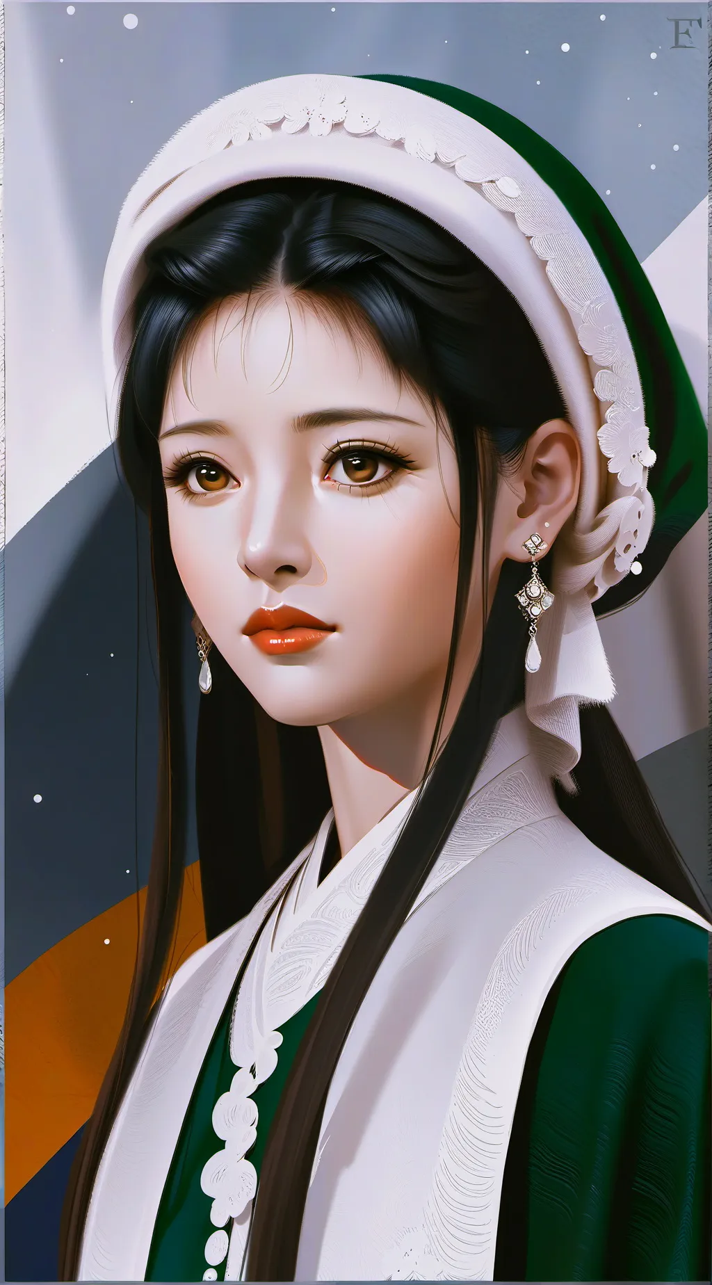 ai character: Horse and girl  background