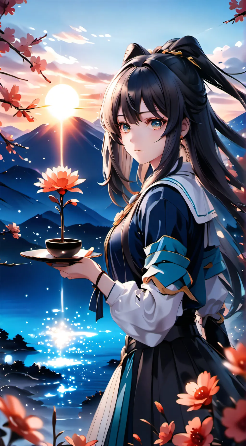 ai character: Sonnenaufgang  background