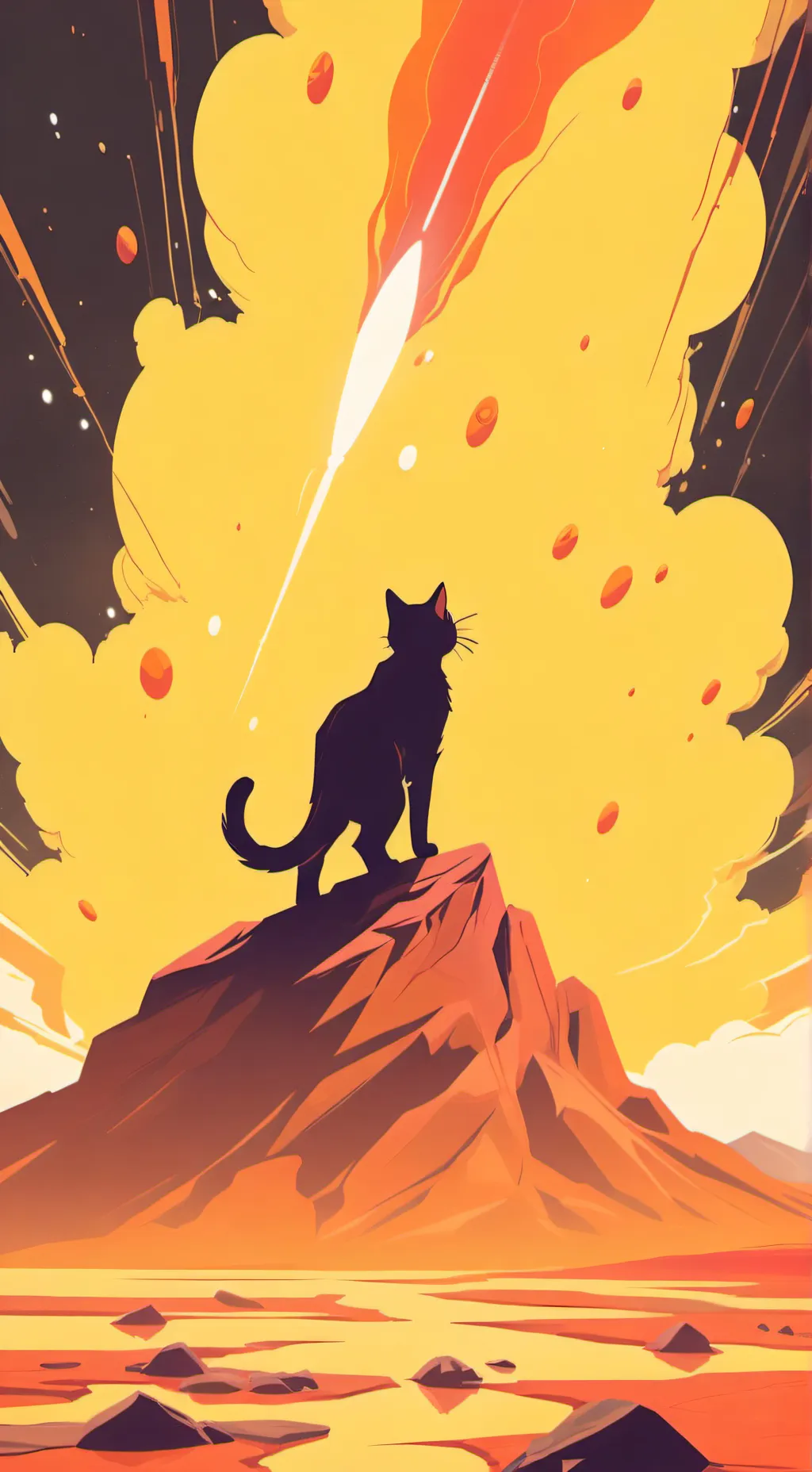 ai character: cat on mars background