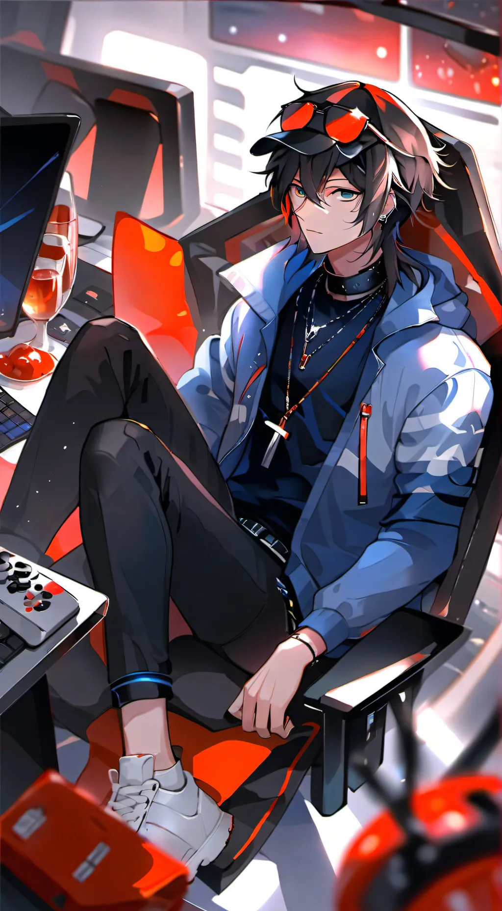 ai character: Grey background