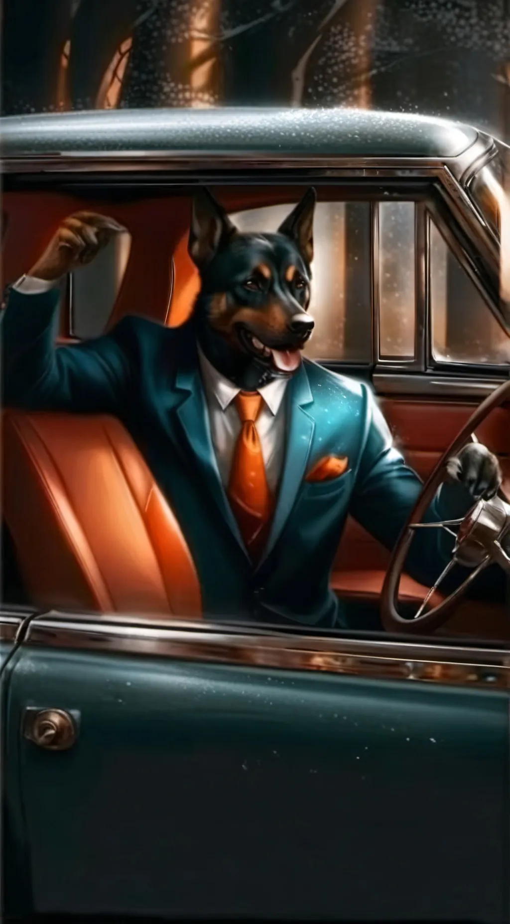 ai character: dogy background