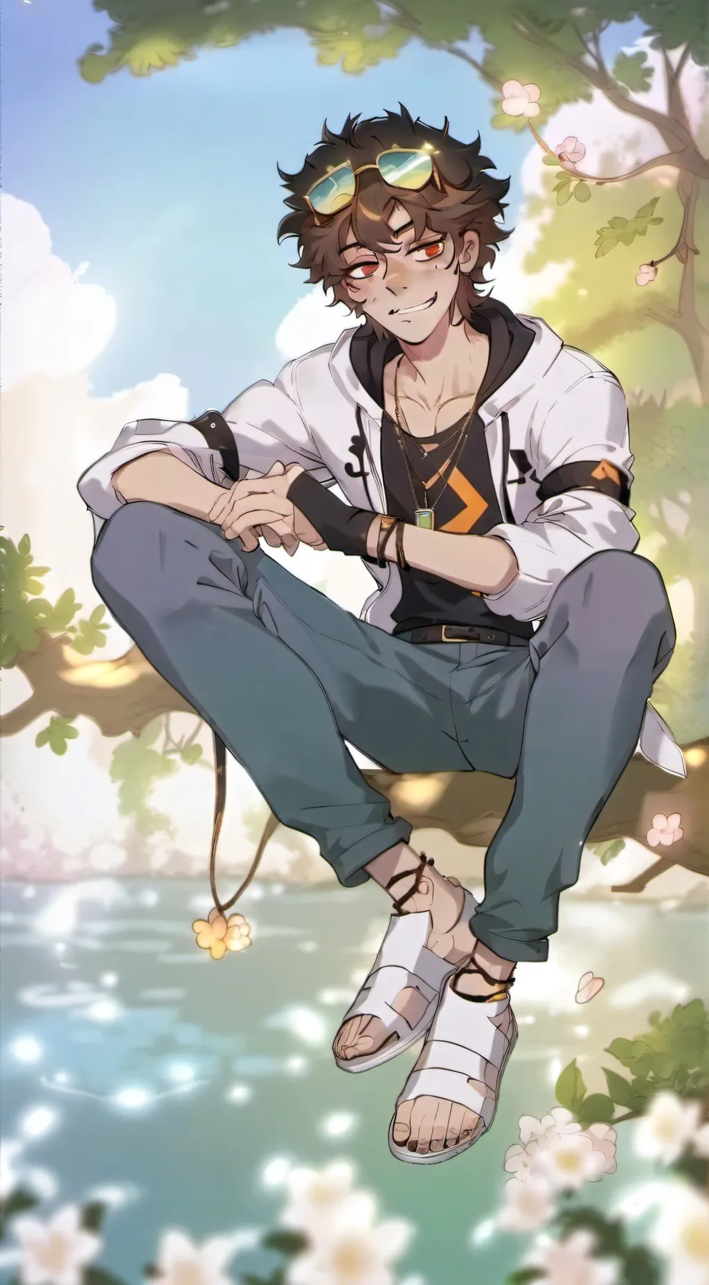 ai character: Afton reunited  background