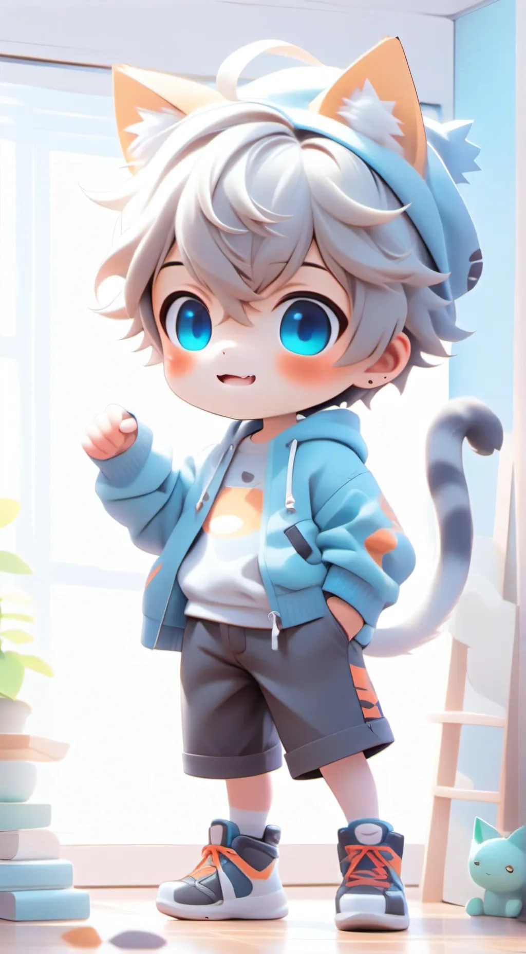 ai character: abandoned neko background