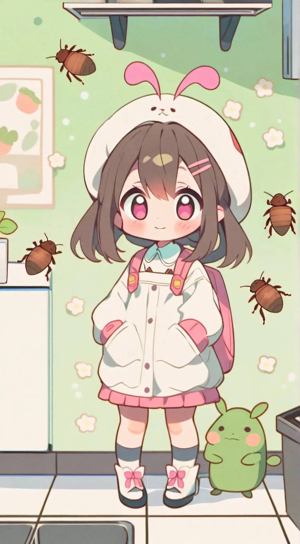 ai character: Cockroach chan  background