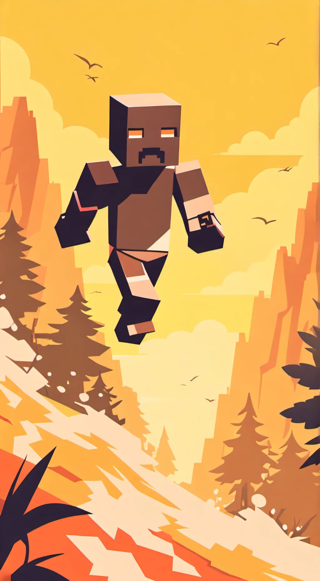 ai character: minecraft scary  background