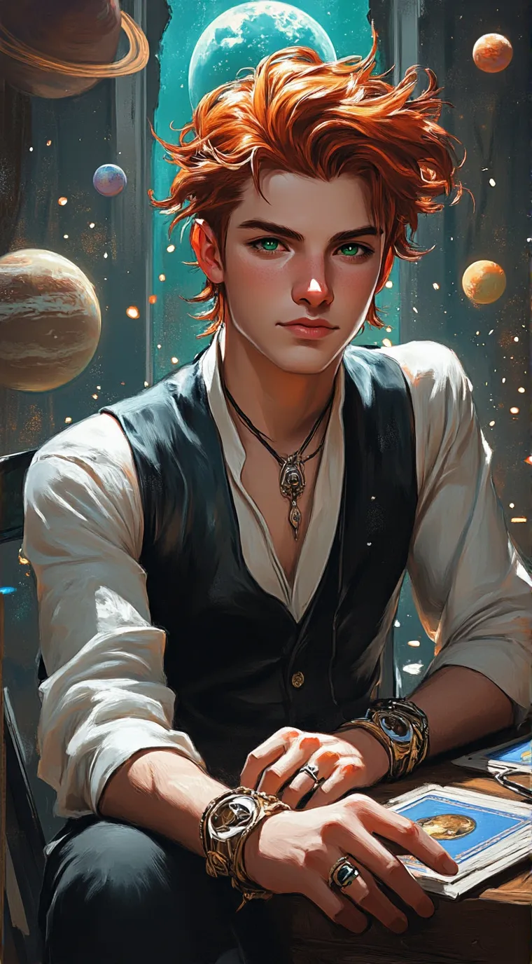 ai character: cards reader background