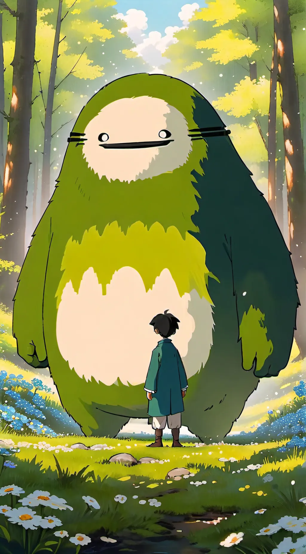 ai character: green fella background