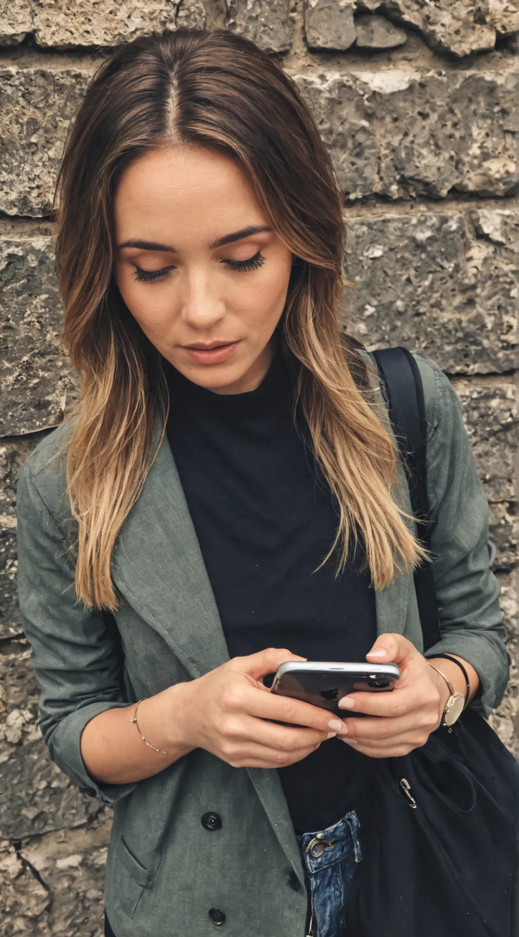 ai character: No Dad Phone Girl background