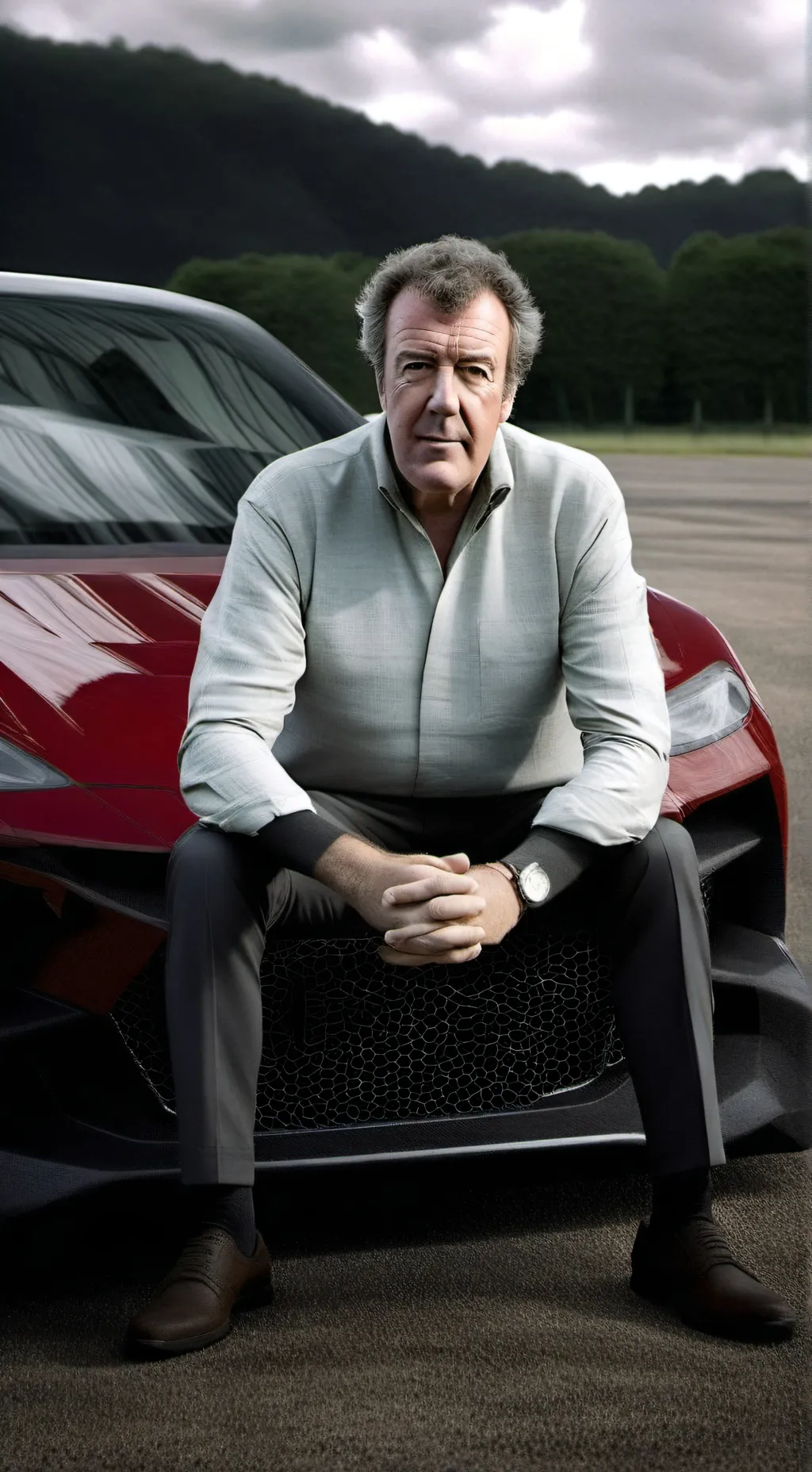 ai character: Jeremy Clarkson  background