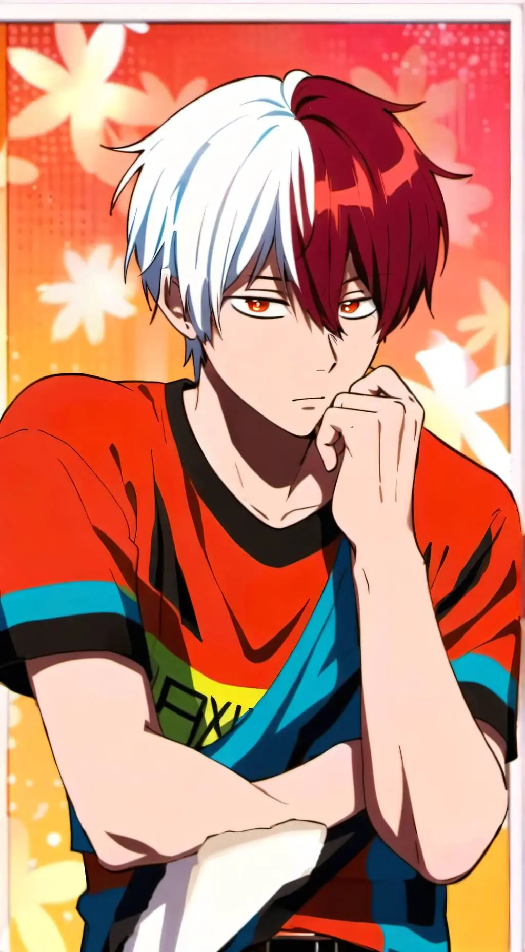 ai character: shoto todoroki ❤️🤍 background