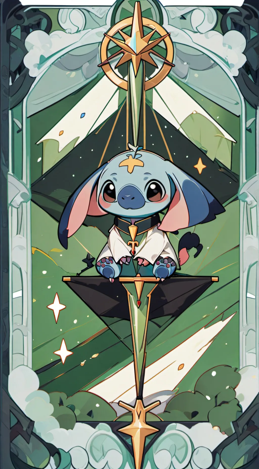 ai character: Stitch background