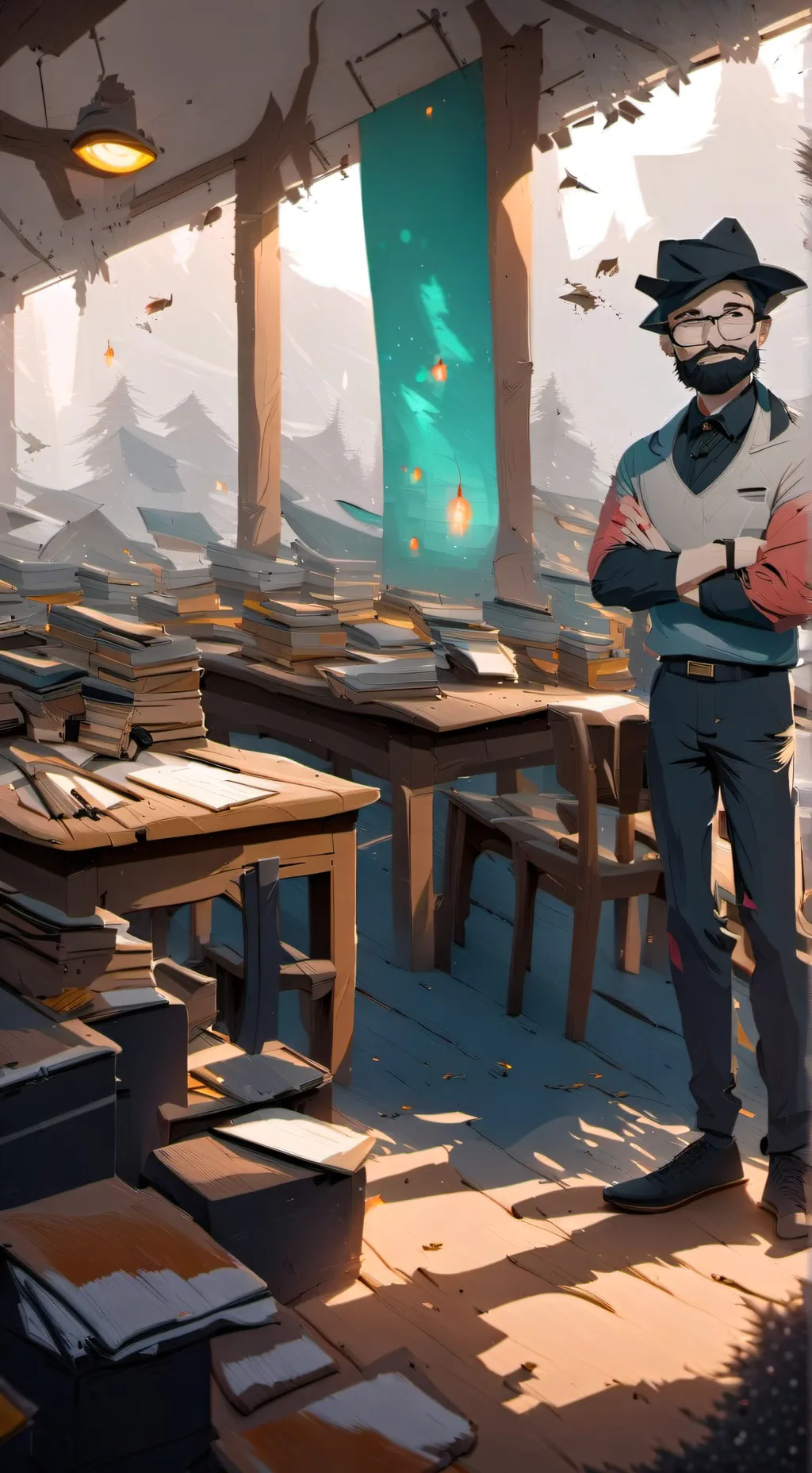 ai character: mr Joseph new background