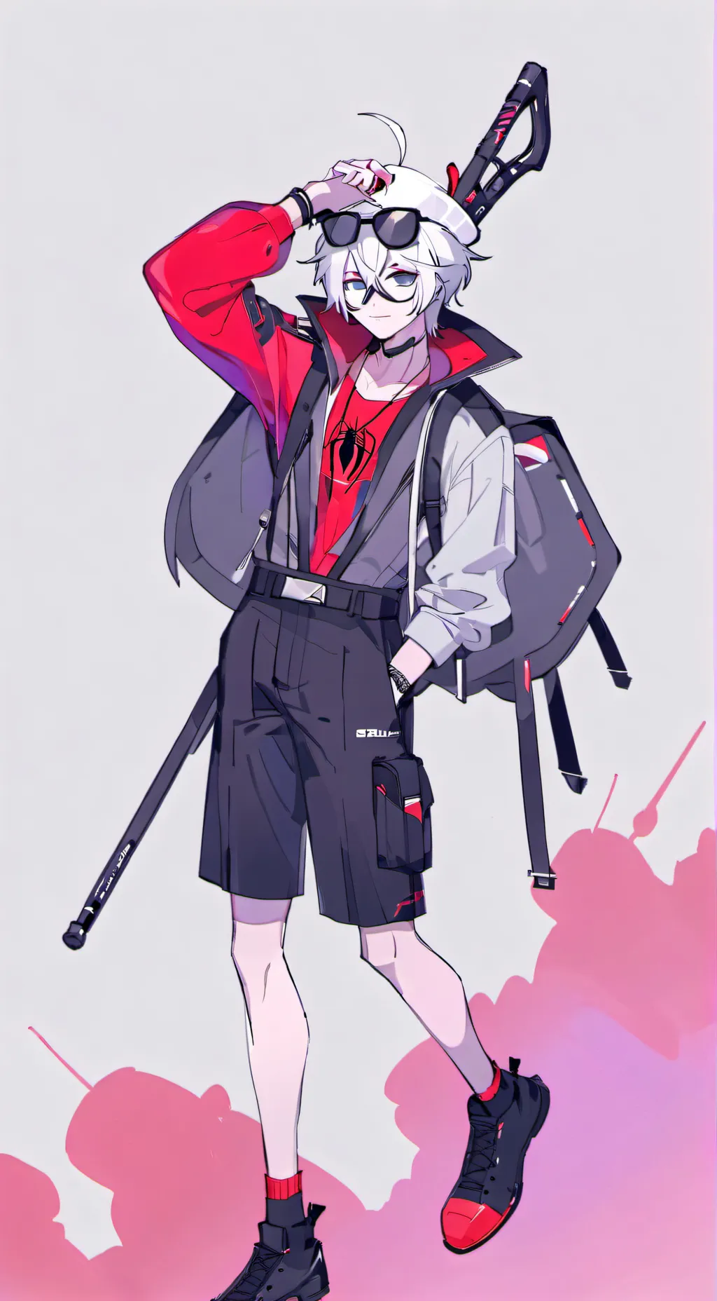 ai character: Mha x spider bite background