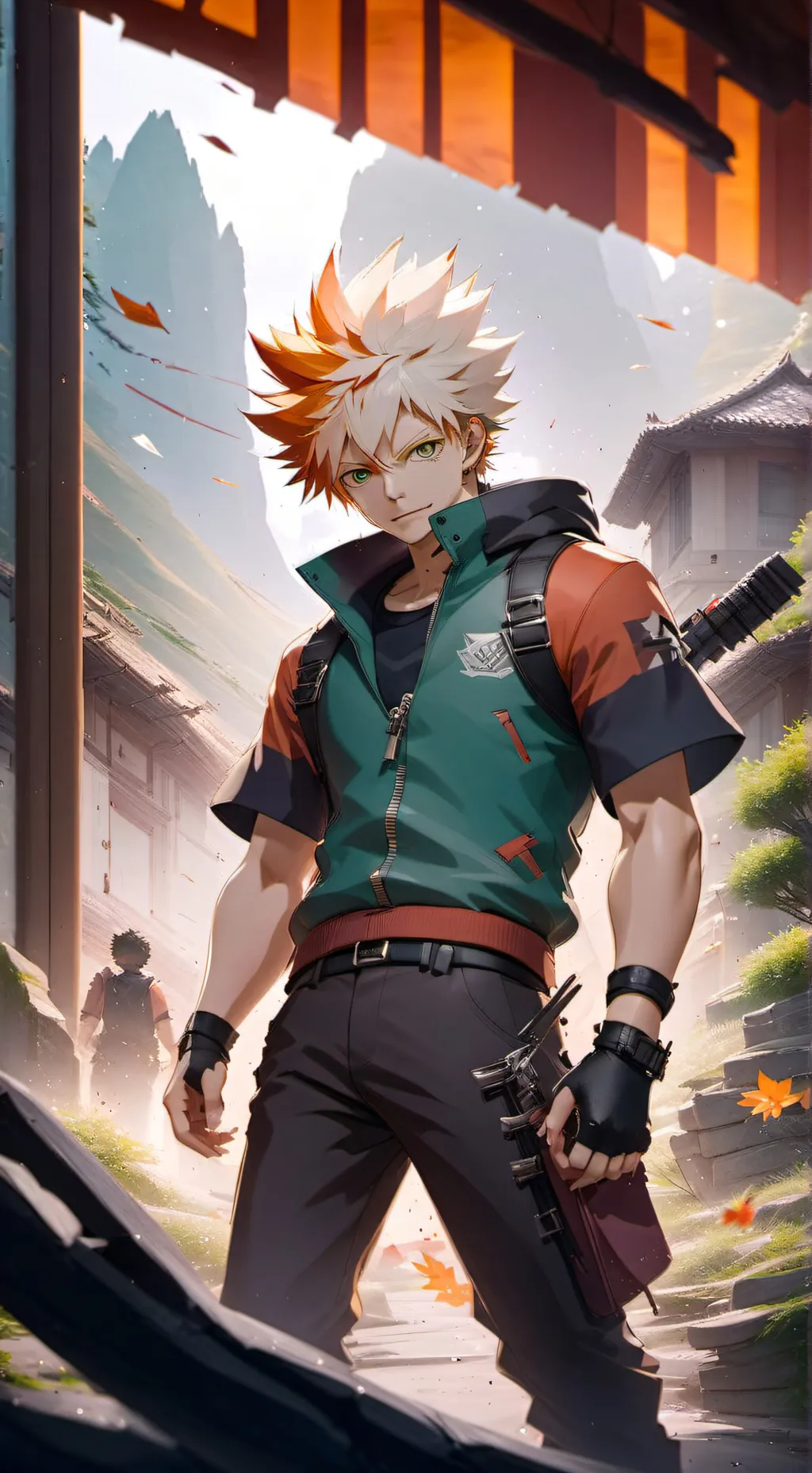 ai character: Bakugo flex  background