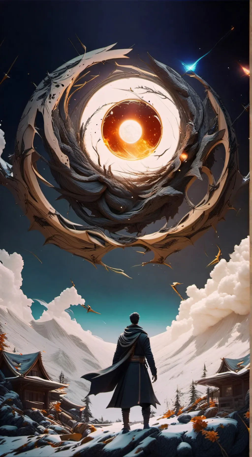 ai character: fantasy black hole background