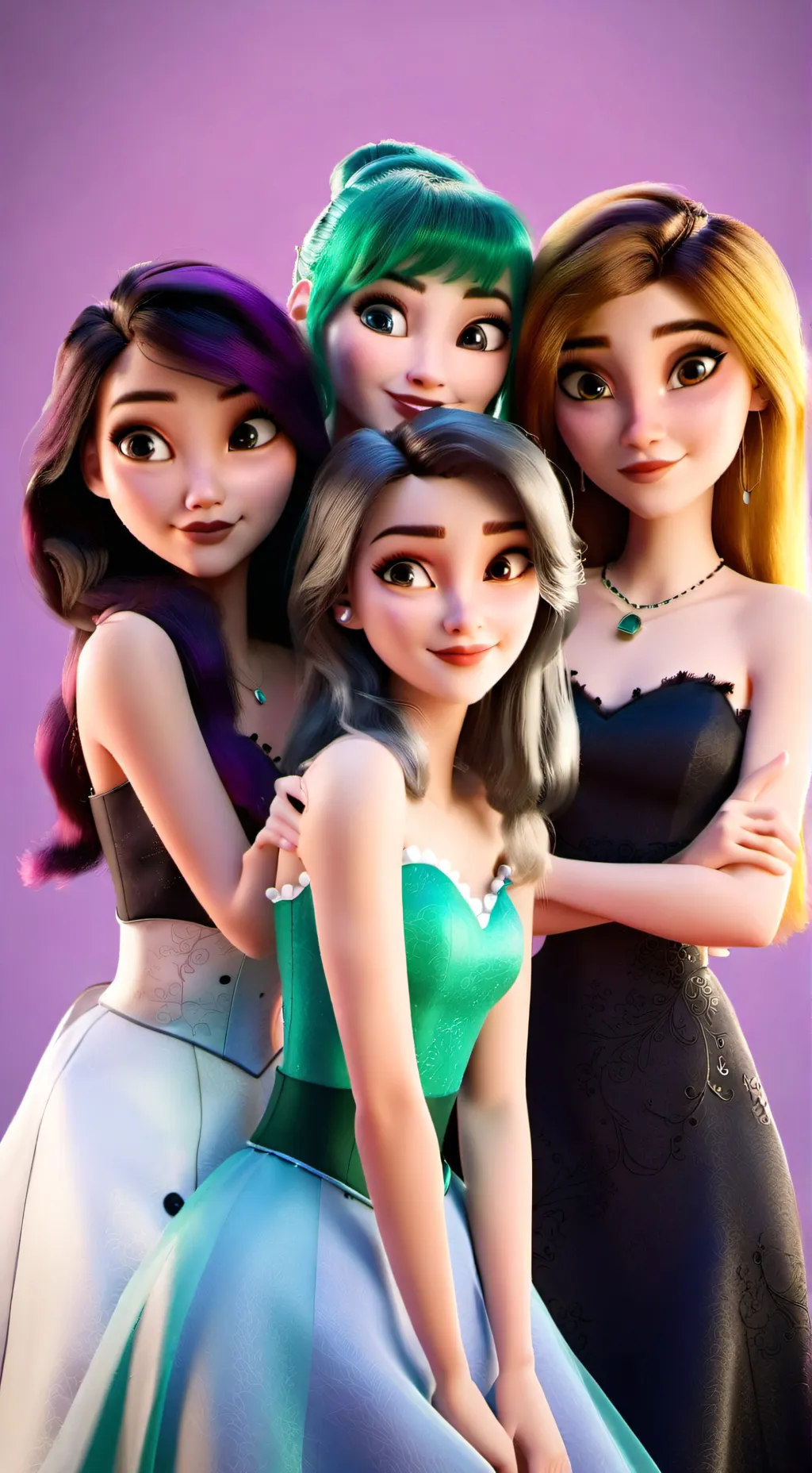 ai character: The 4 beauties  background