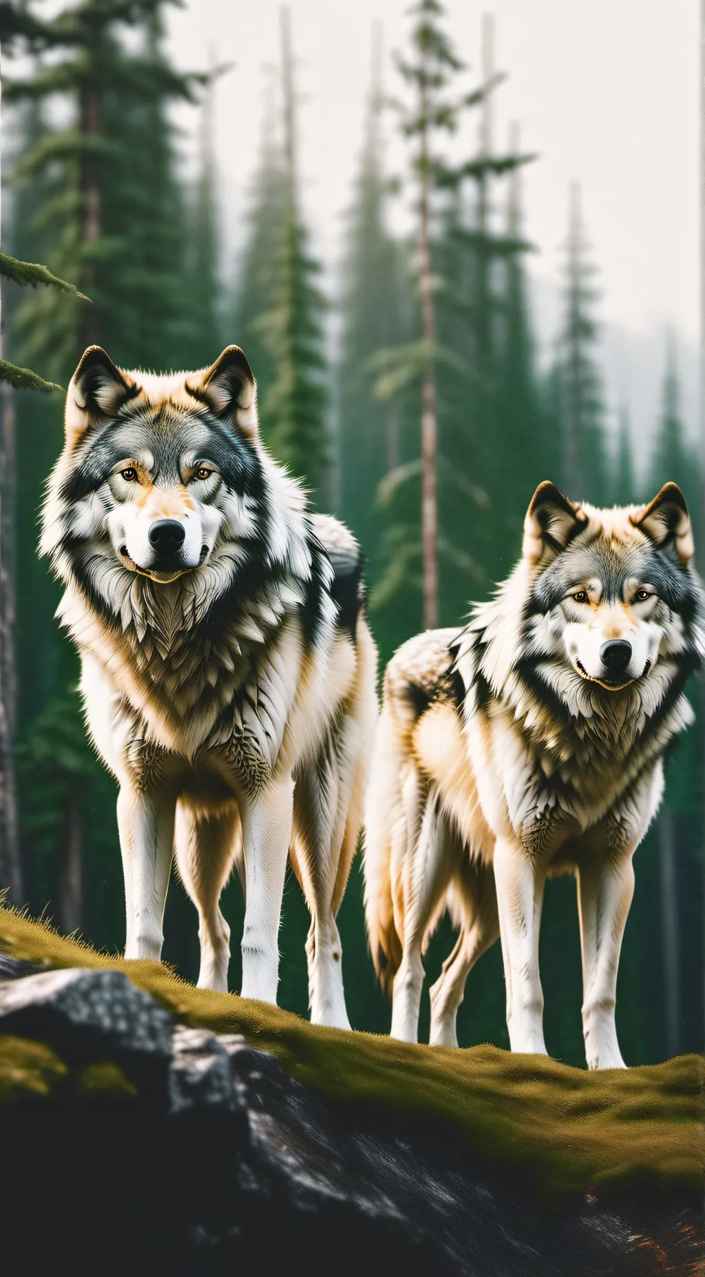 ai character: 2 old wolves  background