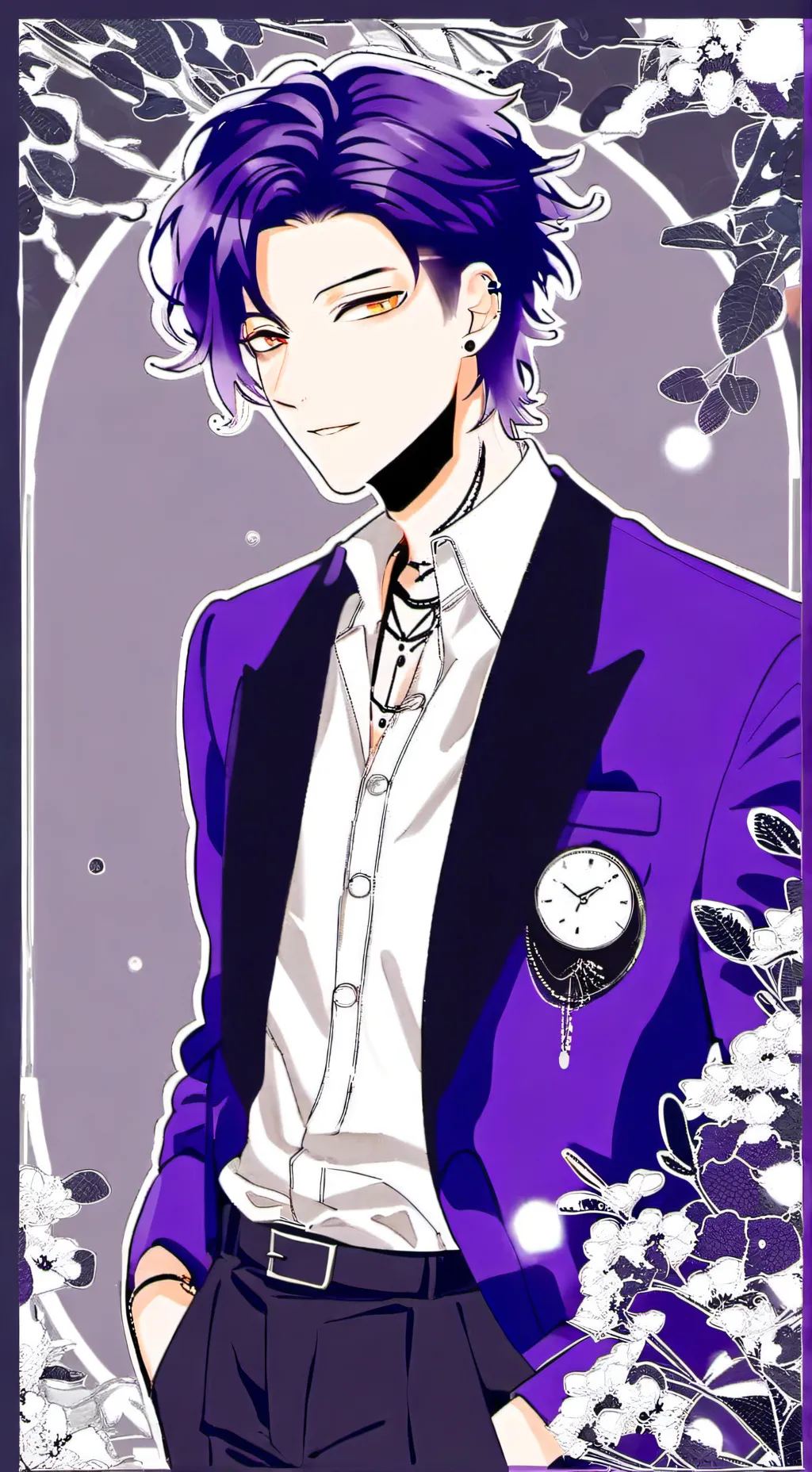 ai character: purple background