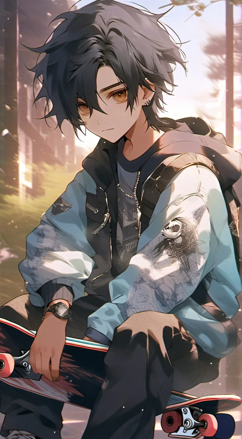 ai character: Luca🩷🪽 background