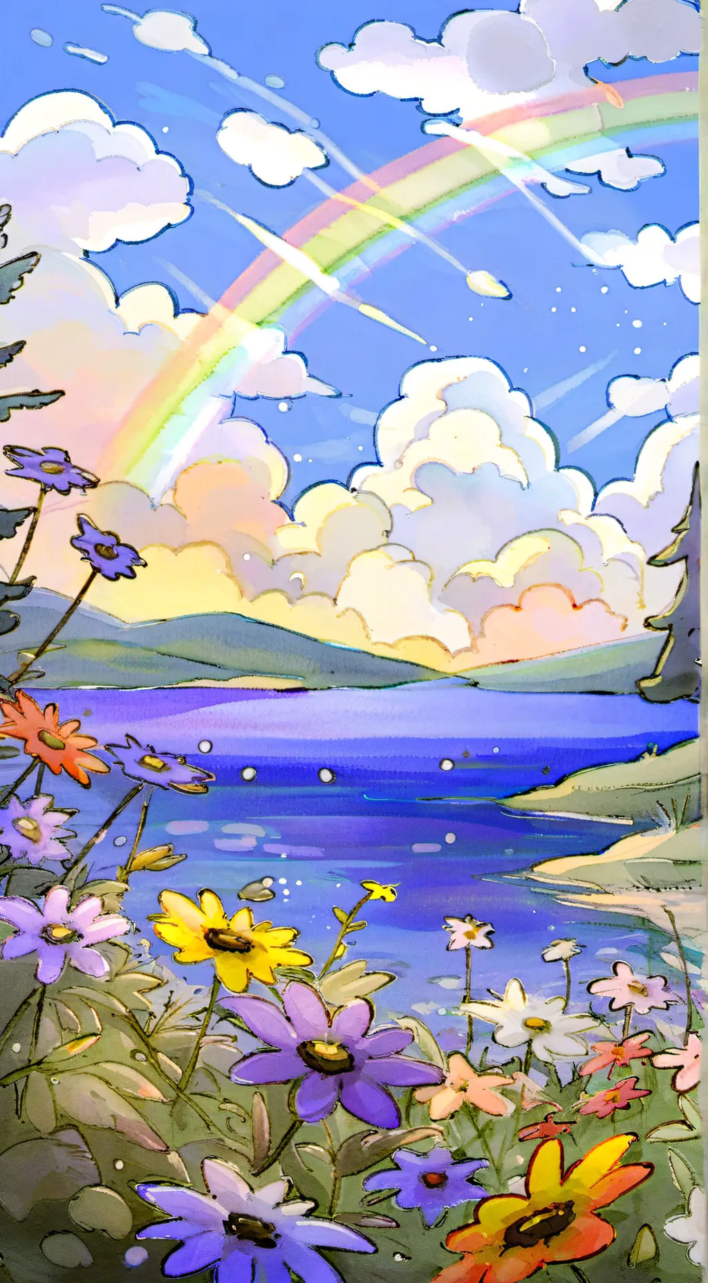 ai character: The rainbow faires background