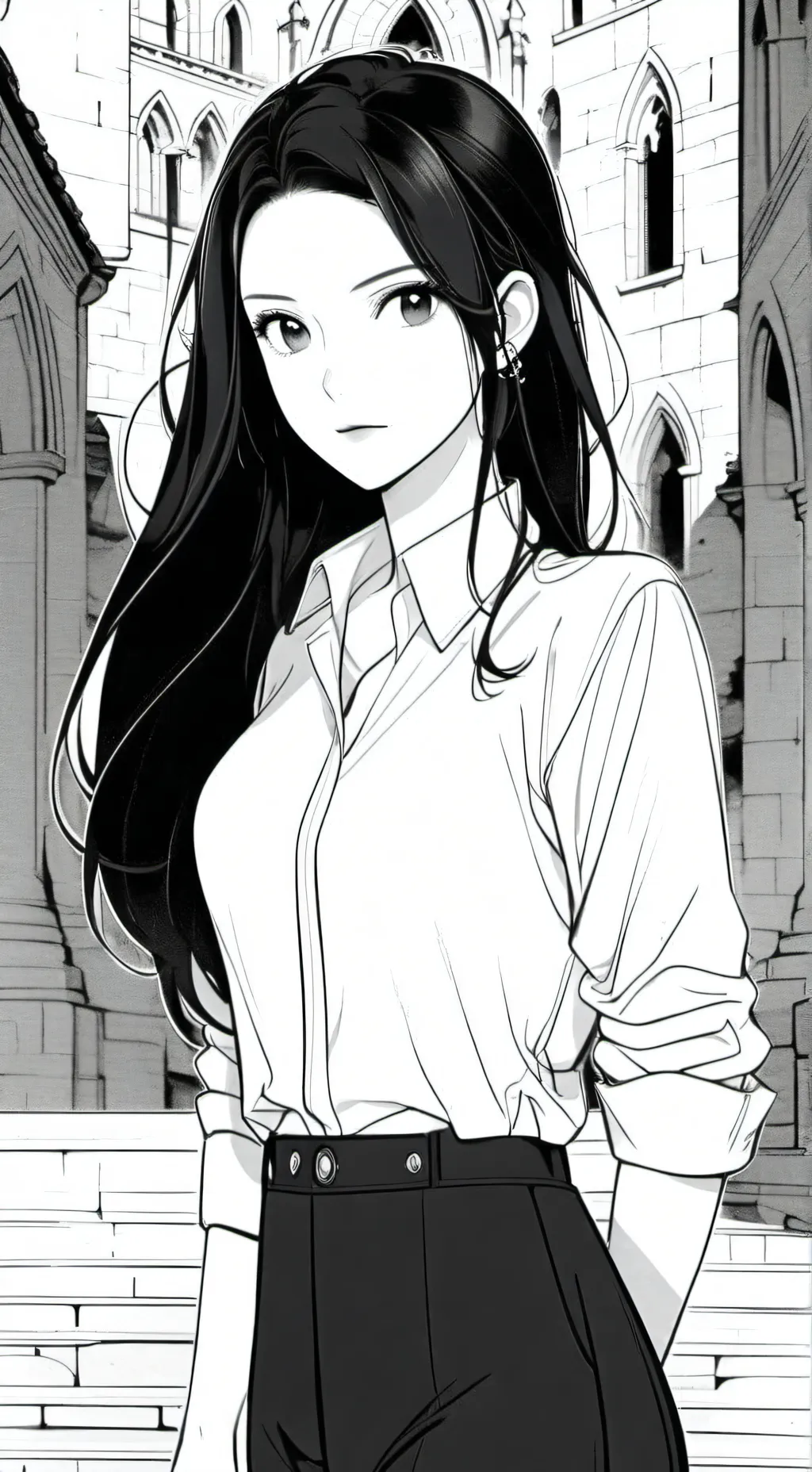 ai character: avery gold background