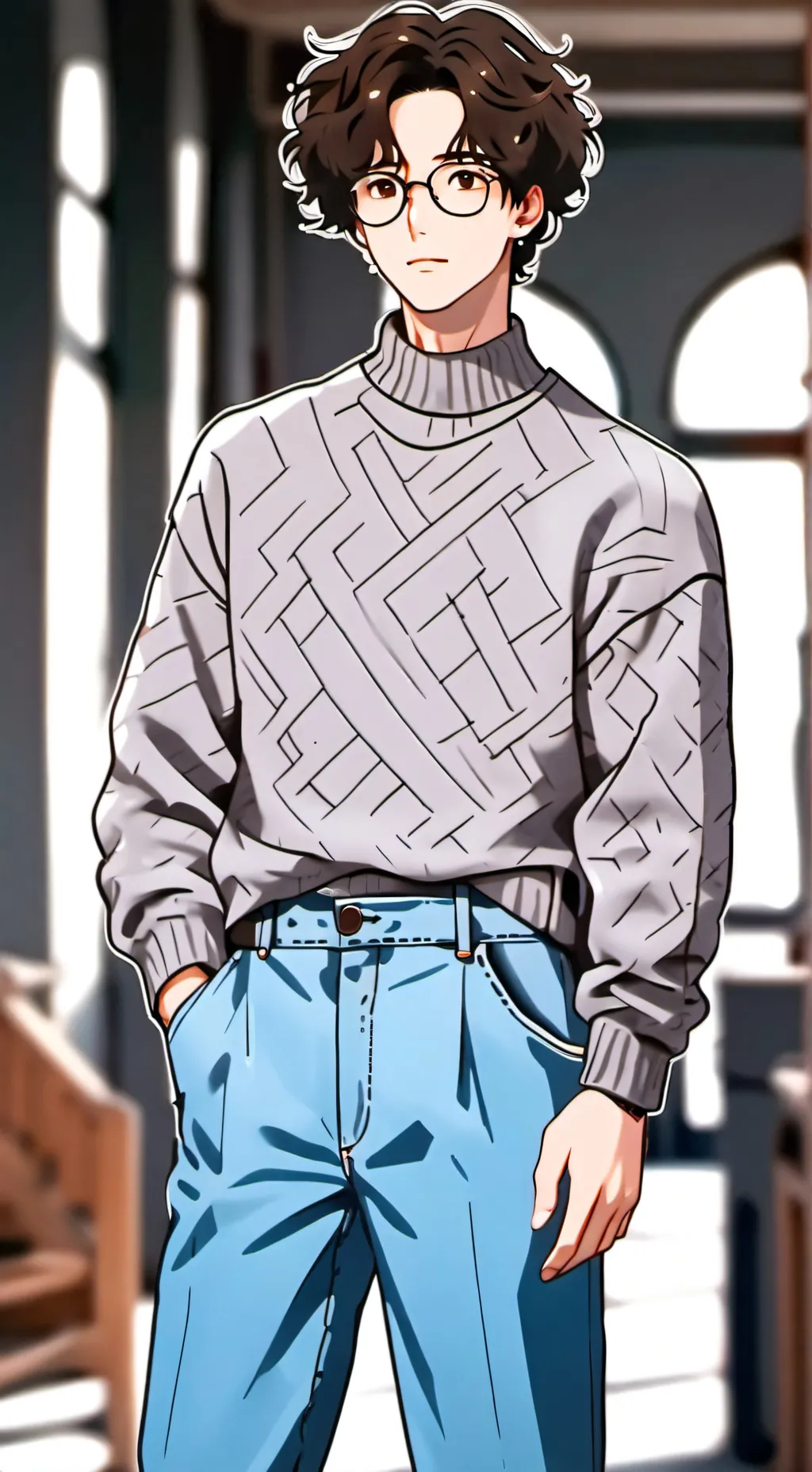 ai character: Milo(ChillGuy) background