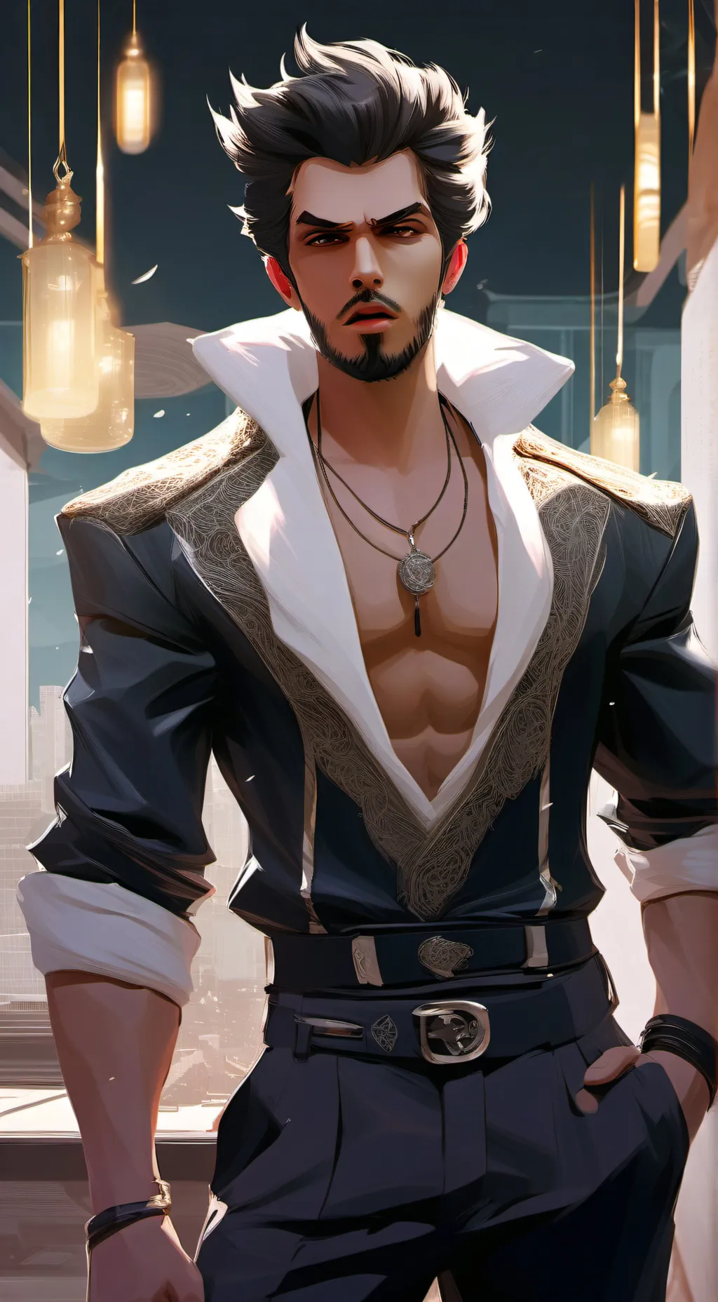 ai character: sigma boy  background