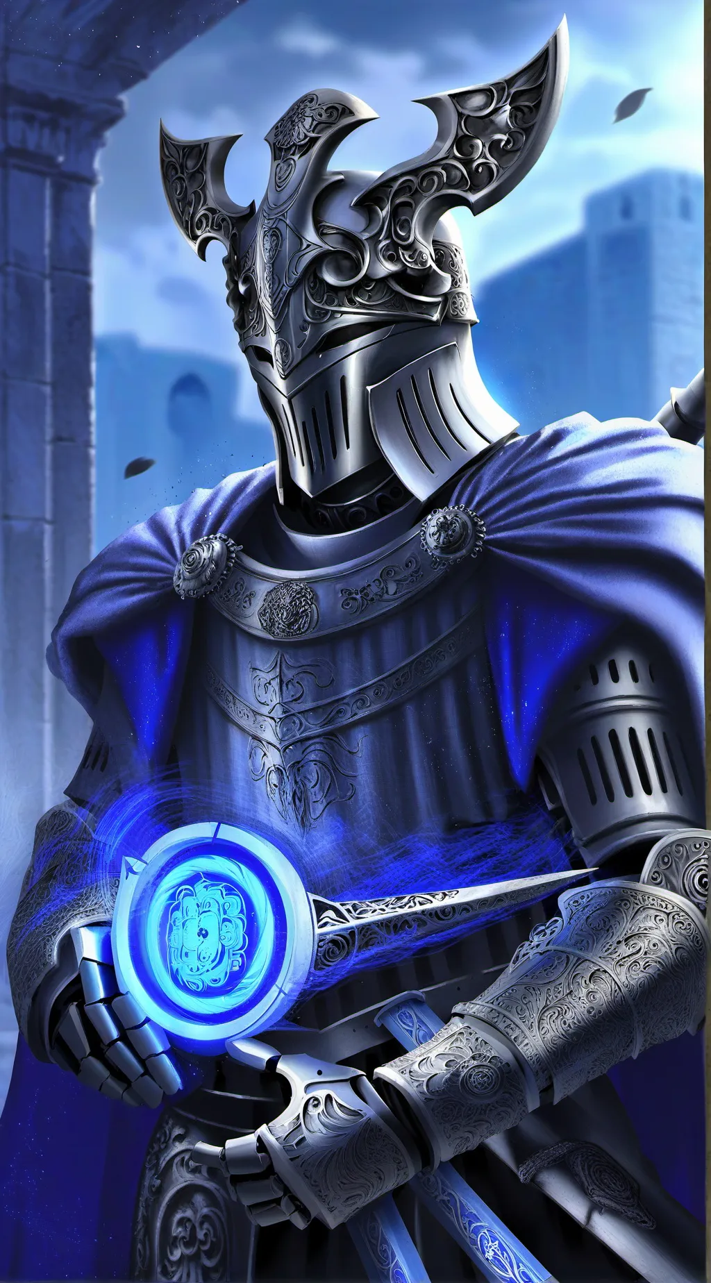 ai character: Robot knight background