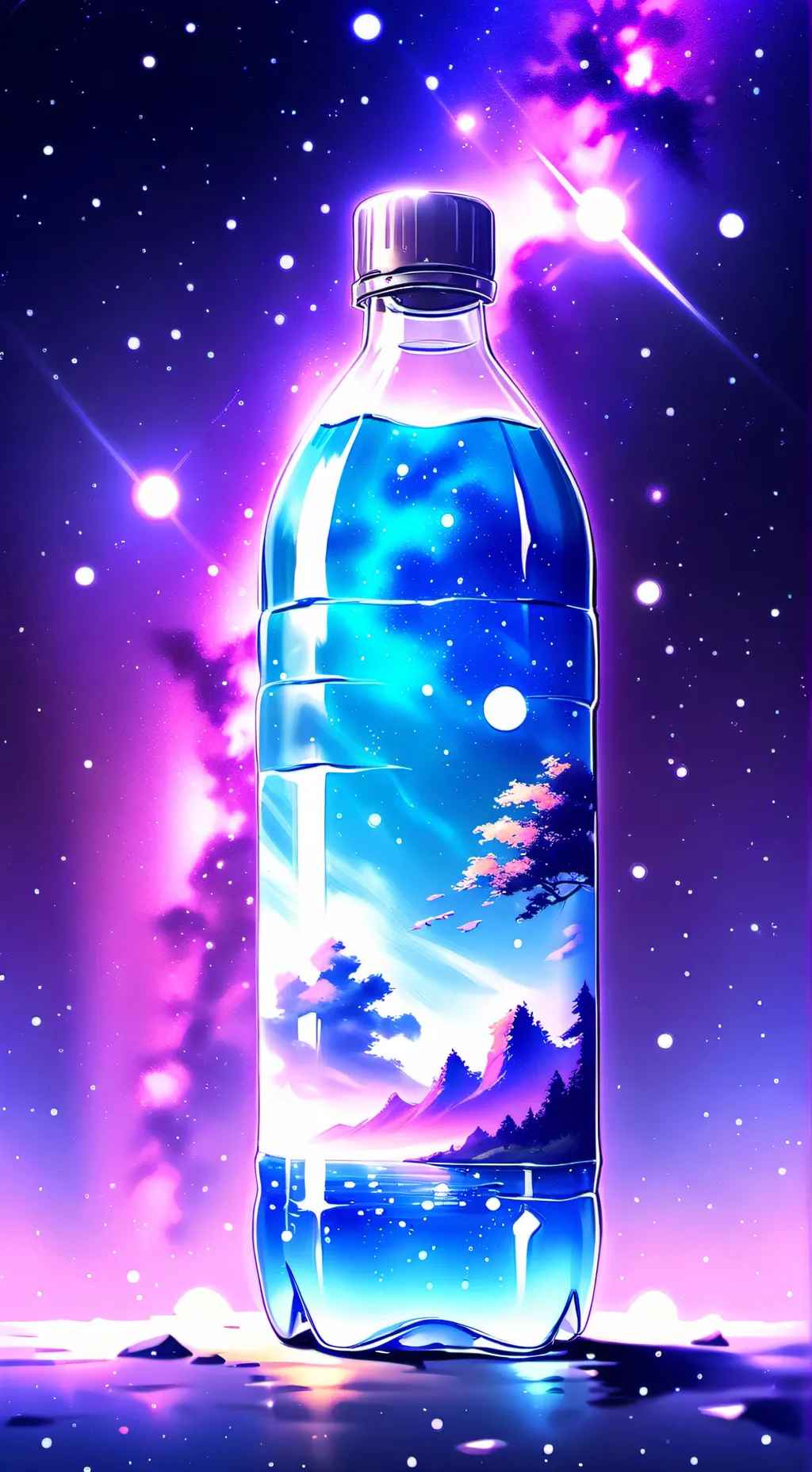 ai character: water background