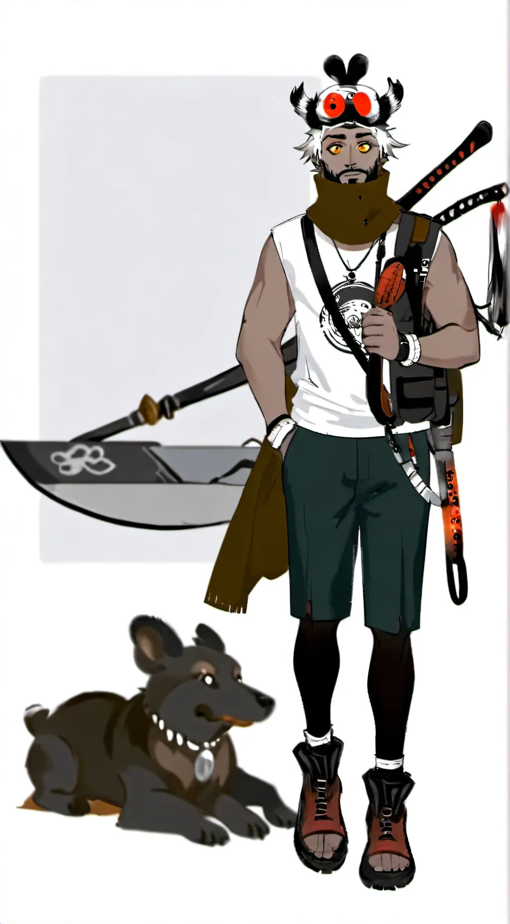 ai character: Brutus & pixie background