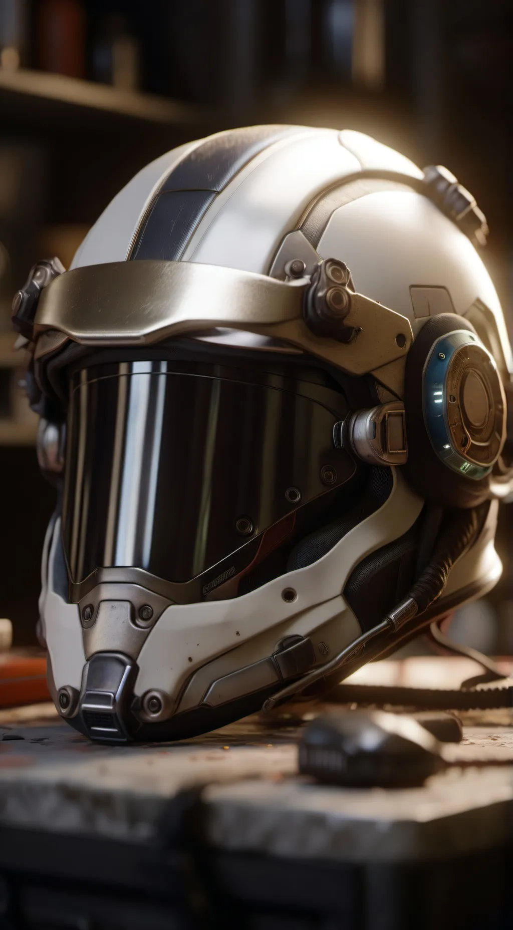 ai character: symptom helmet  background