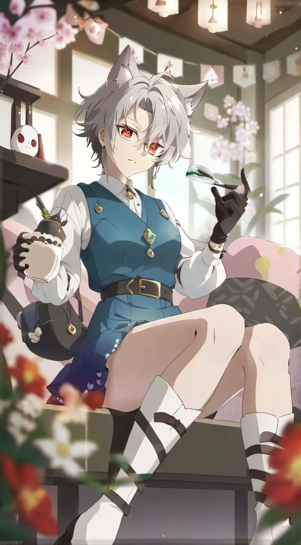 ai character: Sanemi as cat background