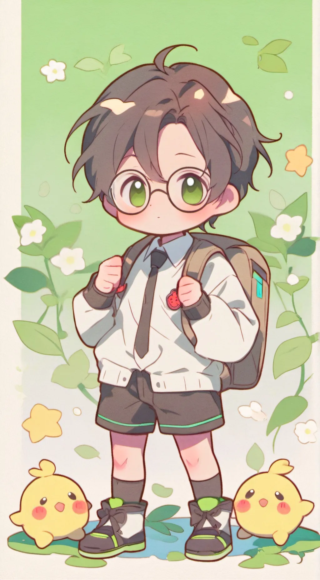 ai character: half/w+es background