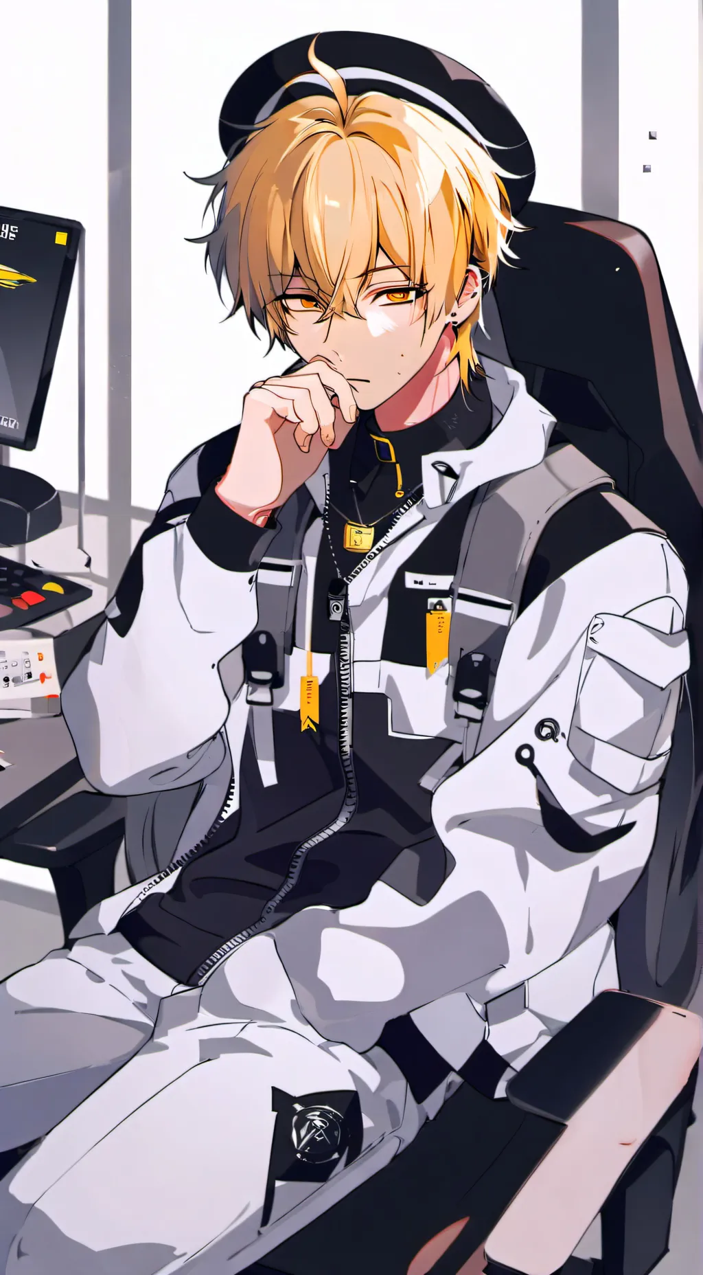 ai character: John Huston  background