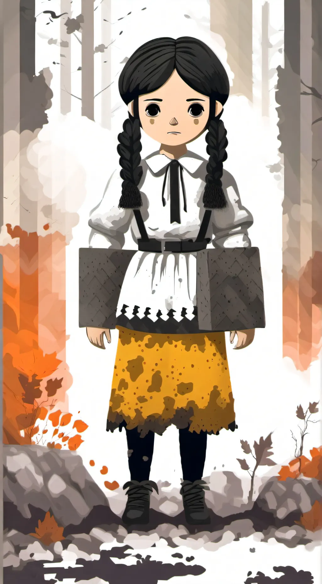 ai character: wednesday Adams  background