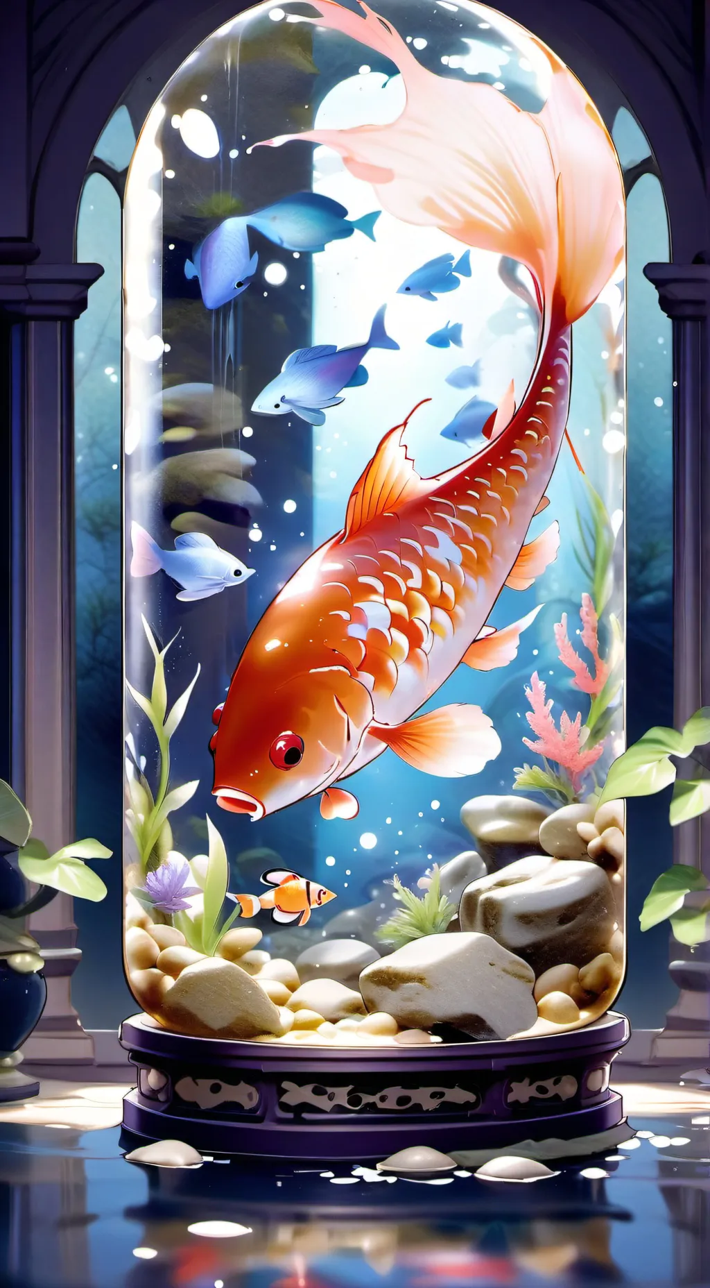 ai character: Neon background